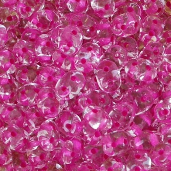 Perline Superduo 2.5x5mm Crystal Pink Lined