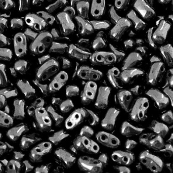 Perline Bi-Bo Beads 5.5x2.8mm Jet Hematite