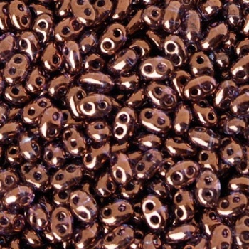 Perline Twin Beads Preciosa 5x2,5mm Metallic Bronze